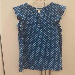 Jcrew ruffle sleeve silk blouse